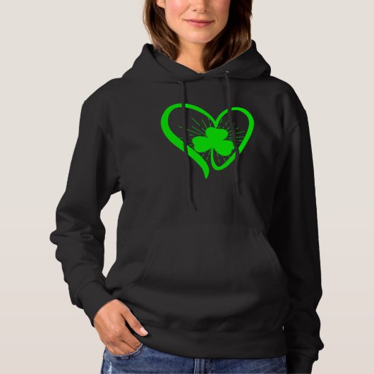 Happy St Patrick's Day Irish Shamrock Heart Family Hoodie (Voorkant)