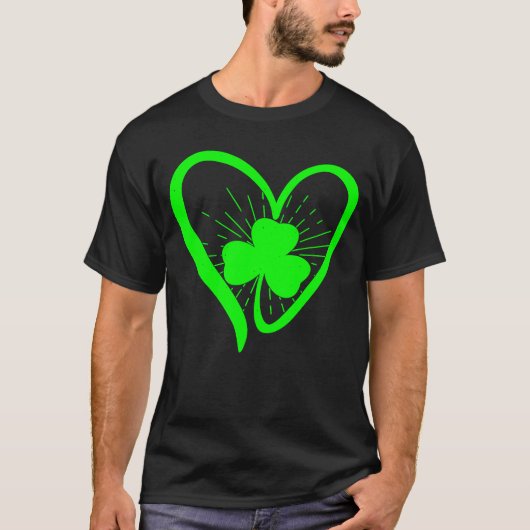 Happy St Patrick's Day Irish Shamrock Heart Family T-shirt (Voorkant)
