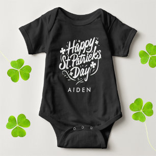 Happy St Patricks Day Irish Shamrock Personalized Romper