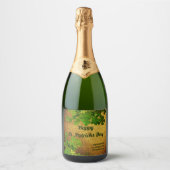Happy St Patrick's Day, irish shamrocks Sparkling Wijnetiket (Voorkant)