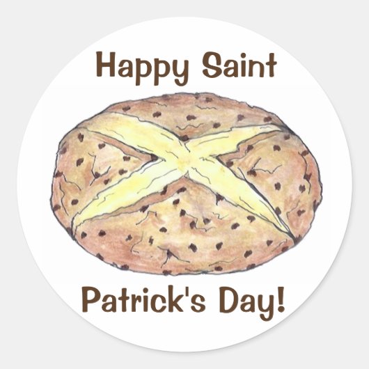 Happy St. Patrick's Day Irish Soda Bread Loaf Ronde Sticker (Voorkant)