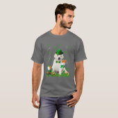 Happy St Patricks Day Irish White Puppy Dog Flag T-shirt (Voorkant volledig)