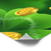 Happy St. Patrick's Day is gouden munten van shamr Poster (Hoek)