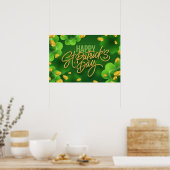 Happy St. Patrick's Day is gouden munten van shamr Poster (Keuken)