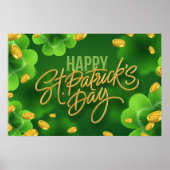 Happy St. Patrick's Day is gouden munten van shamr Poster (Voorkant)