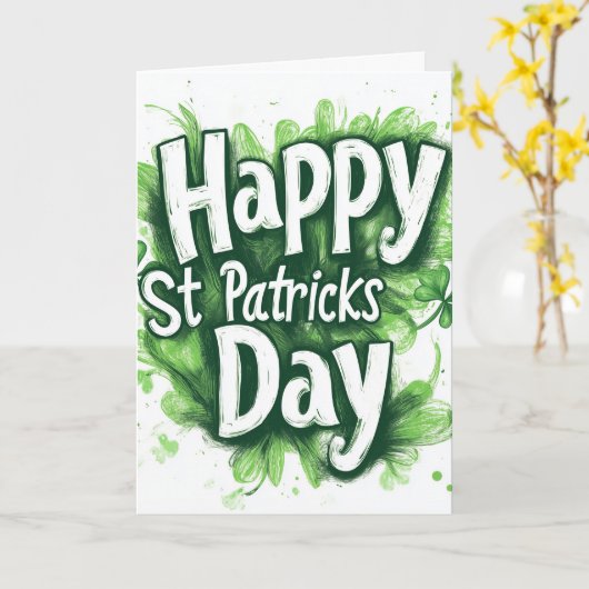 Happy St. Patrick's Day Kaart (Gele Bloem)