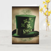 Happy St. Patrick's Day Kaart met een hoge hoed (Gele Bloem)