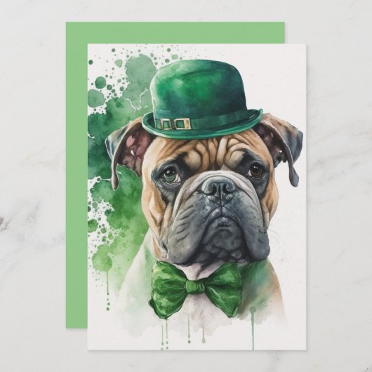 Happy St. Patrick's Day Kaart met hond (Voorkant / Achterkant)
