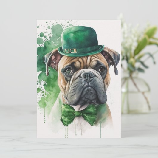 Happy St. Patrick's Day Kaart met hond (Staand voorkant)