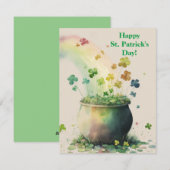 Happy St. Patrick's Day Kaart Pot of Gold (Voorkant / Achterkant)