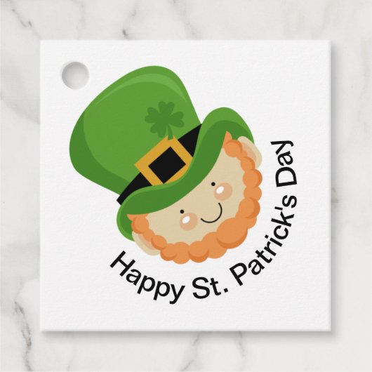 Happy St. Patrick's Day kabouter en shamrock Bedankjes Labels (Voorkant)