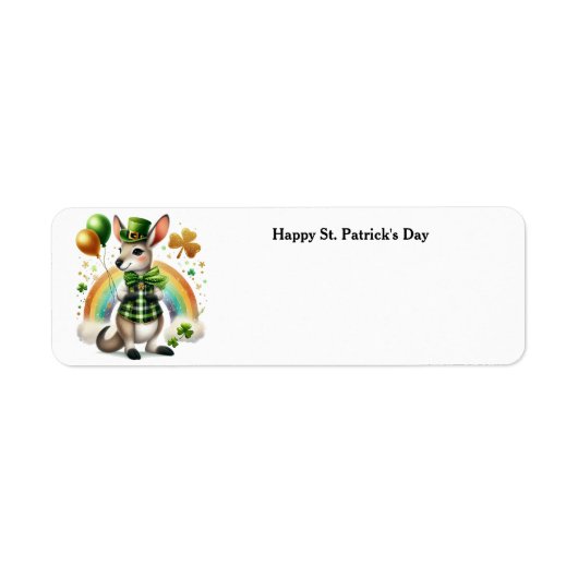 Happy St. Patrick's Day Kangaroo adreslabel Etiket (Voorkant)