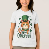 Happy St. Patrick's Day - Kat van St. Patrick's Da Tri-Blend Shirt (Voorkant)
