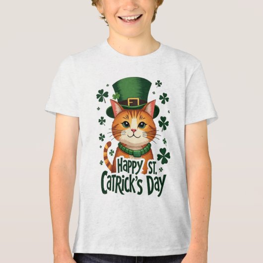 Happy St. Patrick's Day - Kat van St. Patrick's Da Tri-Blend Shirt (Voorkant)
