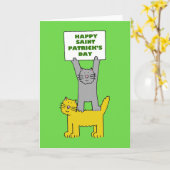 Happy St Patrick's Day Katten Kaart (Gele Bloem)