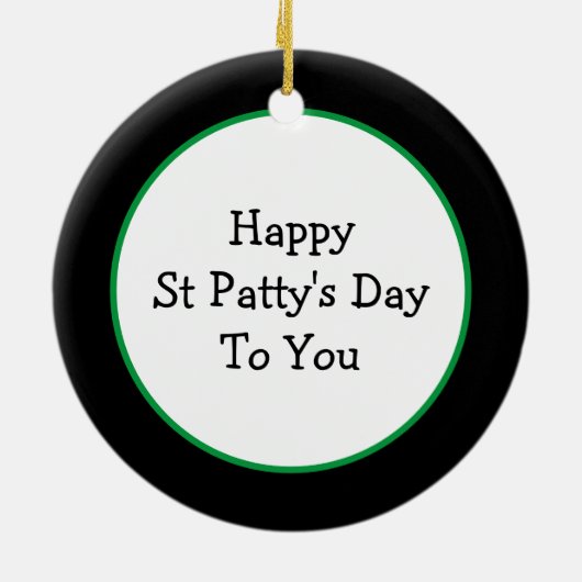 Happy St Patrick's Day Keramisch Ornament (Achterkant)