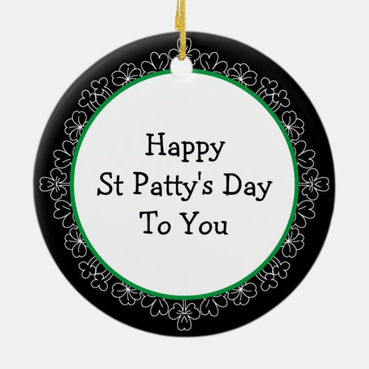 Happy St Patrick's Day Keramisch Ornament (Achterkant)