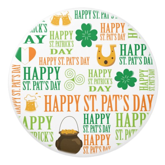 Happy St. Patrick's Day Keramische Knop (Voorkant)