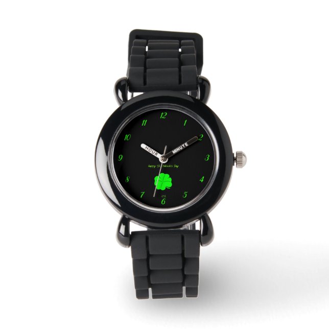 Happy St. Patrick's Day Kind Silver Watch Horloge (Voorkant)