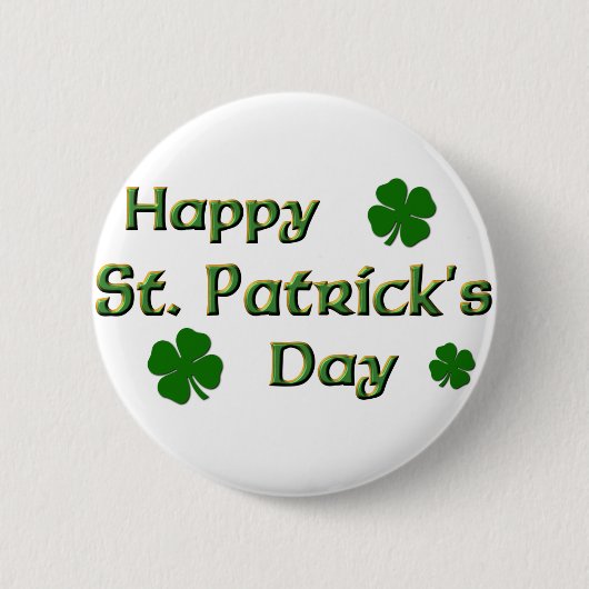 Happy St. Patrick's Day-knop Ronde Button 5,7 Cm (Voorkant)