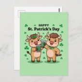 Happy St. Patricks Day Koeien Briefkaart (Voorkant / Achterkant)