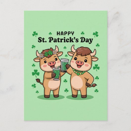 Happy St. Patricks Day Koeien Briefkaart (Voorkant)