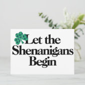 Happy St. Patrick's Day, laat de Shenanigans begin Kaart (Staand voorkant)