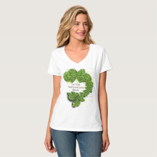 Happy St. Patrick's Day, laat de Shenanigans begin T-shirt (Voorkant volledig)