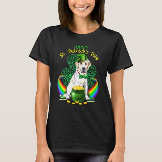 Happy St Patricks Day Labrador Leprechaun Pet Sham T-shirt (Voorkant)
