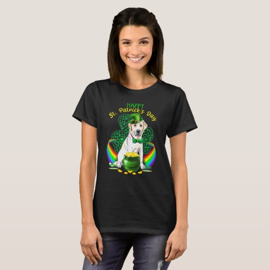 Happy St Patricks Day Labrador Leprechaun Pet Sham T-shirt (Voorkant volledig)