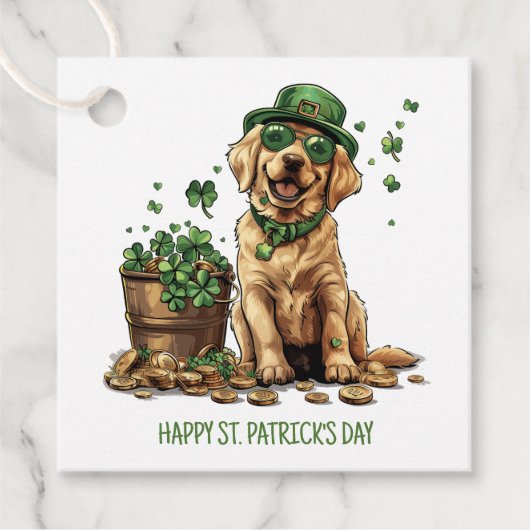 Happy St. Patrick's Day Labrador Retriever Dog Bedankjes Labels (Voorkant)