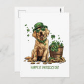 Happy St. Patrick's Day Labrador Retriever Dog Briefkaart (Voorkant / Achterkant)