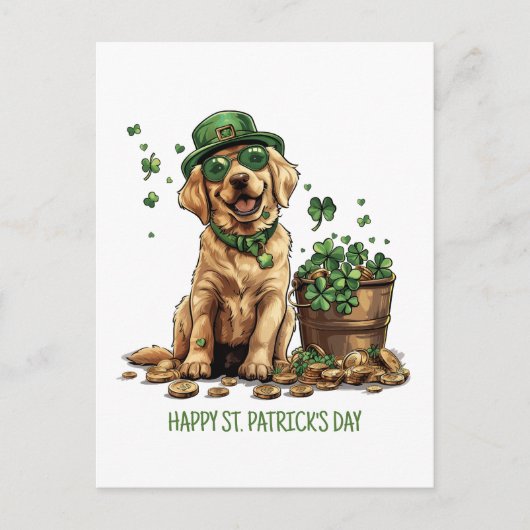 Happy St. Patrick's Day Labrador Retriever Dog Briefkaart (Voorkant)
