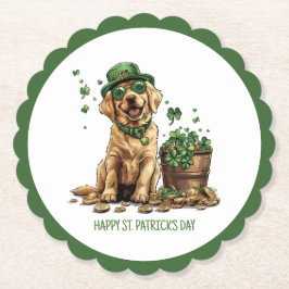 Happy St. Patrick's Day Labrador Retriever Dog Kartonnen Onderzetters