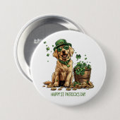 Happy St. Patrick's Day Labrador Retriever Dog Ronde Button 7,6 Cm (Voorkant /achterkant)