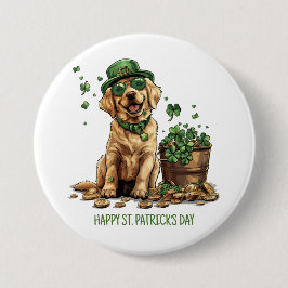 Happy St. Patrick's Day Labrador Retriever Dog Ronde Button 7,6 Cm