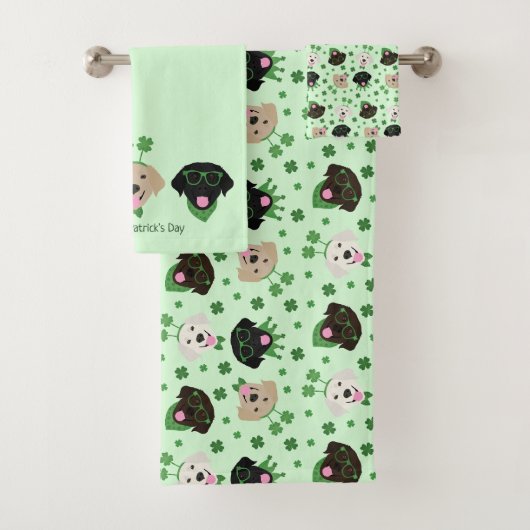 Happy St Patricks Day Labrador Retriever Honden Bad Handdoek (Insitu)