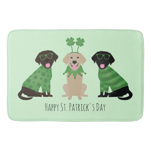 Happy St Patricks Day Labrador Retriever Honden Badmat (Voorkant)