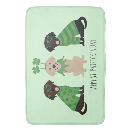 Happy St Patricks Day Labrador Retriever Honden Badmat (Voorkant Verticaal)