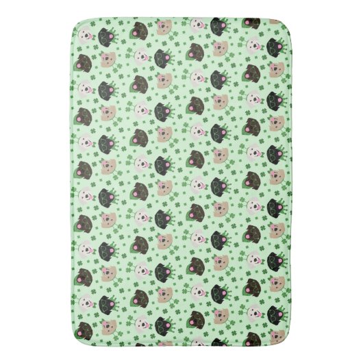 Happy St Patricks Day Labrador Retriever Honden Badmat (Voorkant Verticaal)