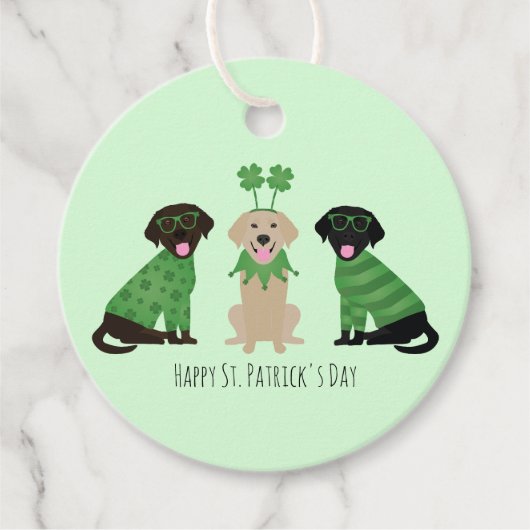 Happy St Patricks Day Labrador Retriever Honden Bedankjes Labels (Voorkant)