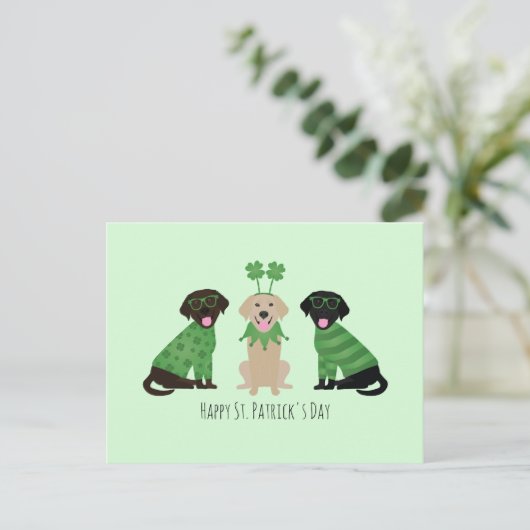 Happy St Patricks Day Labrador Retriever Honden Briefkaart (Staand voorkant)