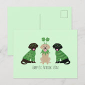 Happy St Patricks Day Labrador Retriever Honden Briefkaart (Voorkant / Achterkant)