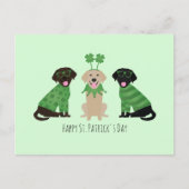 Happy St Patricks Day Labrador Retriever Honden Briefkaart (Voorkant)