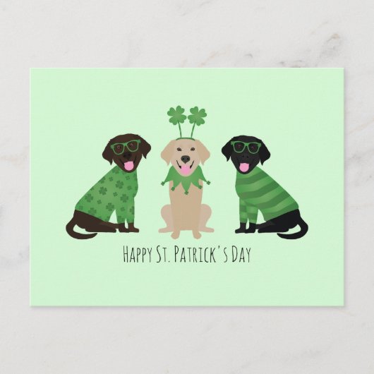 Happy St Patricks Day Labrador Retriever Honden Briefkaart (Voorkant)