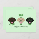Happy St Patricks Day Labrador Retriever Honden Briefkaart (Voorkant / Achterkant)