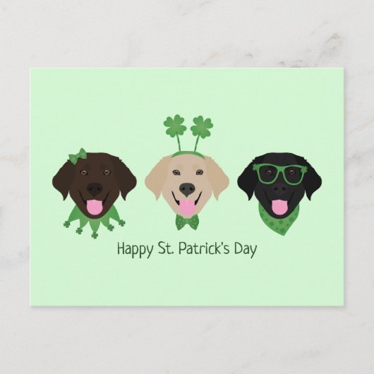 Happy St Patricks Day Labrador Retriever Honden Briefkaart (Voorkant)