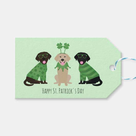 Happy St Patricks Day Labrador Retriever Honden Cadeaulabel (Voorkant (Horizontaal))