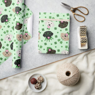 Happy St Patricks Day Labrador Retriever Honden Cadeaupapier
