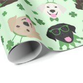 Happy St Patricks Day Labrador Retriever Honden Cadeaupapier (Rol Hoek)